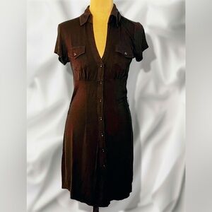 Elegant Vintage Guess Black Button-Down Dress